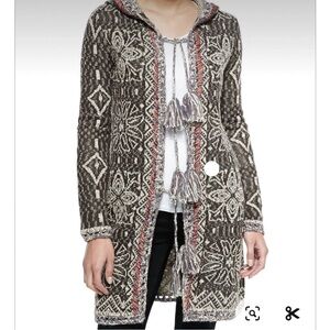 Free People Hooded Tassel Cardigan (M)